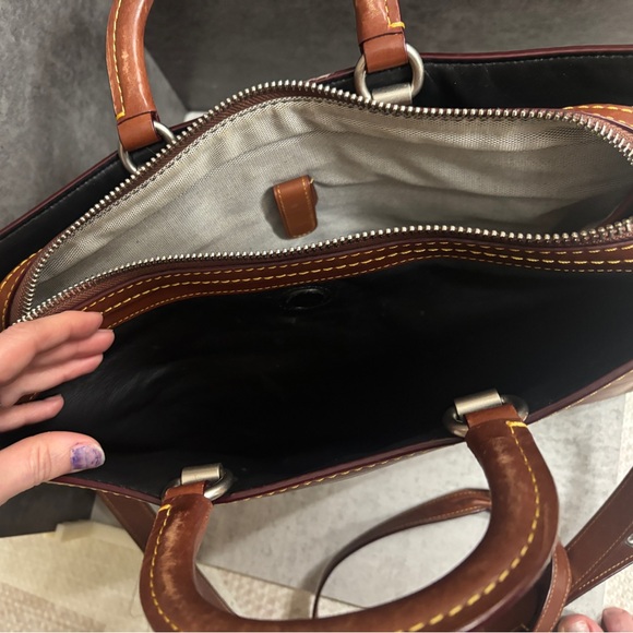 Coach Rogue Briefcase Brown Leather Work Bag Satchel Crossbody Laptop Authentic - Picture 9 of 16